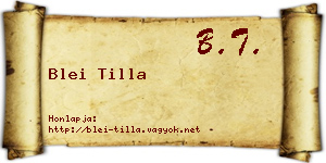 Blei Tilla névjegykártya